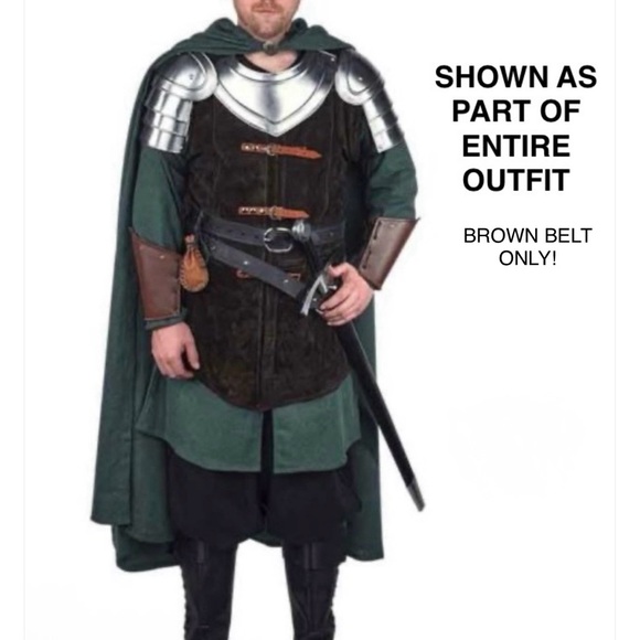 Medieval Brown Leather Double Wrap Belt Size LG *see notes - Picture 3 of 4